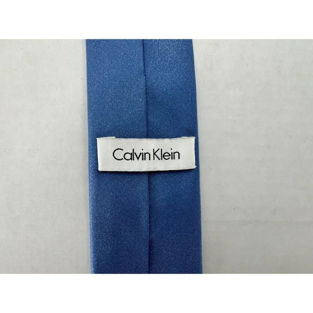Calvin Klein Mens Tie Blue Iridescent Sparkle Silk Blend Formal Party​​​ - Picture 6 of 8